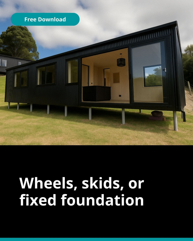 Wheels, skids, or fixed foundation 
